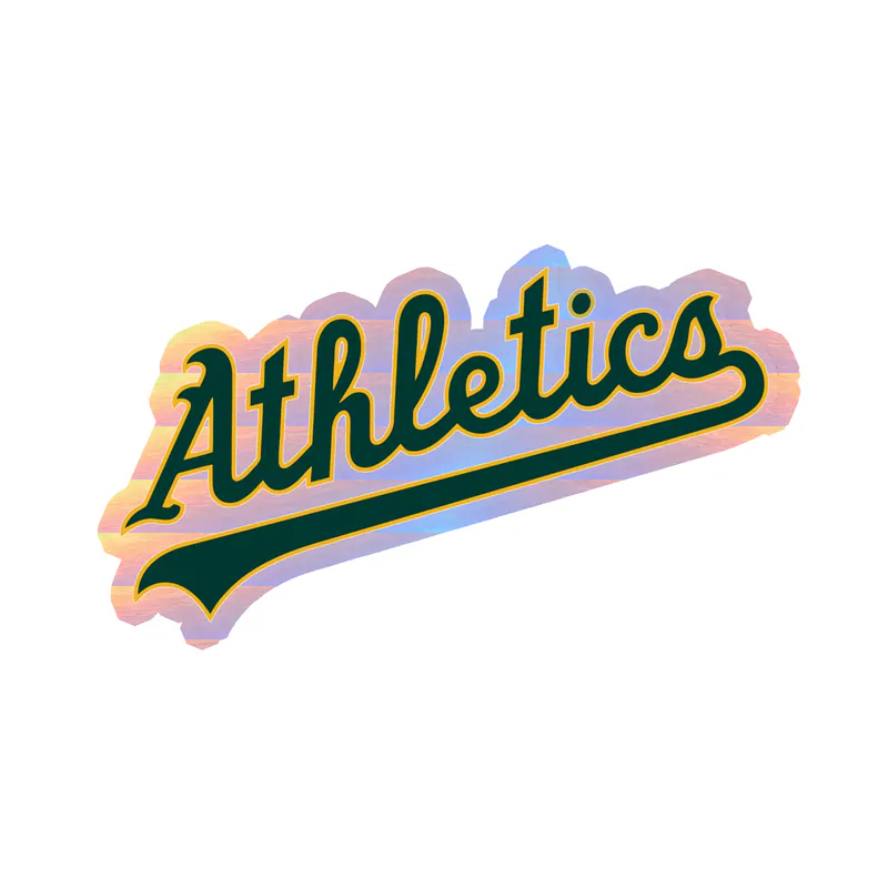 Oakland Athletics - Athletics Cursive - Holographic Vinyl Sticker - Custom Size