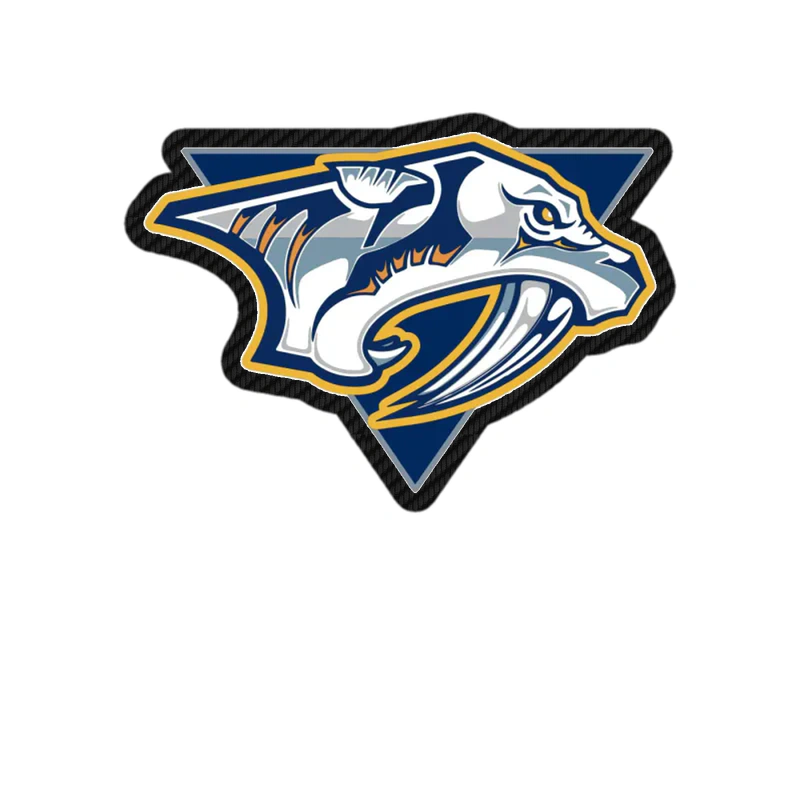 Nashville Predators - Tiger Triangle - Carbon Fiber Vinyl Sticker - Custom Size