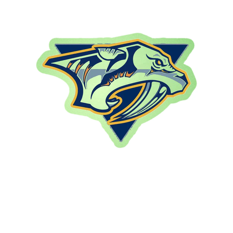 Nashville Predators - Tiger Triangle - Glow in the Dark Vinyl Sticker - Custom Size