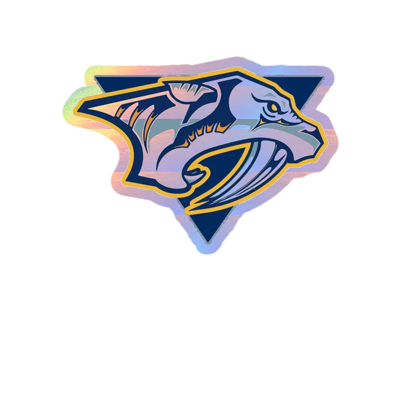 Nashville Predators - Tiger Triangle - Holographic Vinyl Sticker - Custom Size