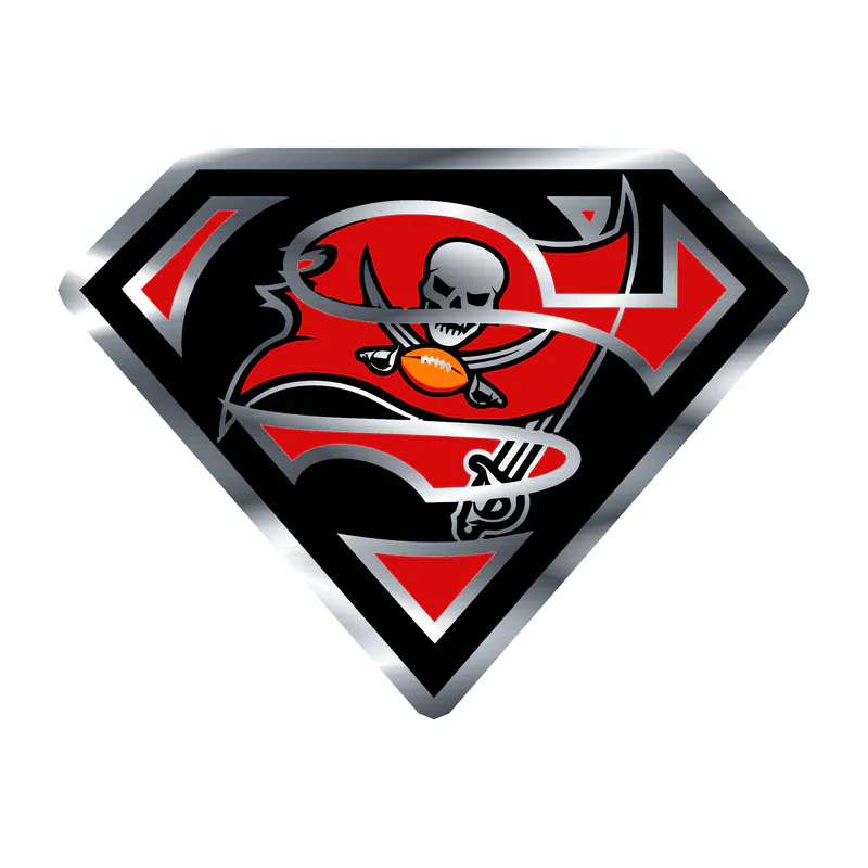 Tampa Bay Buccaneers - Superman - Silver Chrome Vinyl Sticker - Custom Size