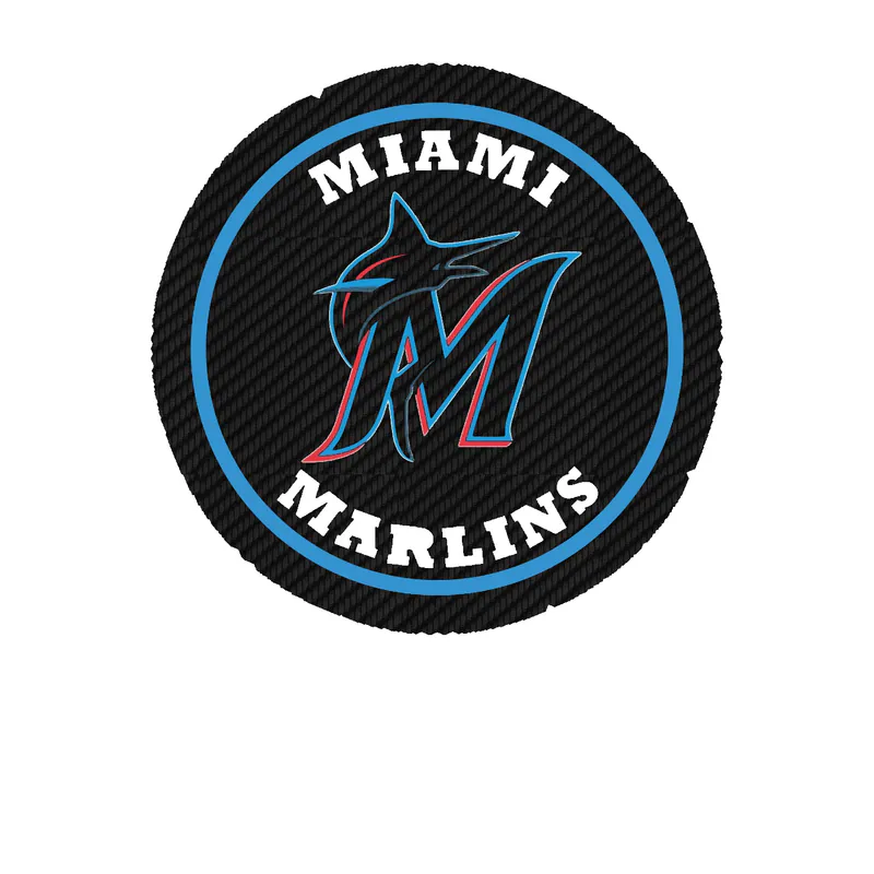 Miami Marlins - Circle Black M - Carbon Fiber Vinyl Sticker - Custom Size