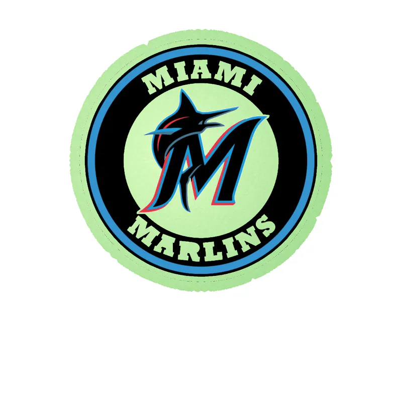 Miami Marlins - Circle Black M - Glow in the Dark Vinyl Sticker - Custom Size