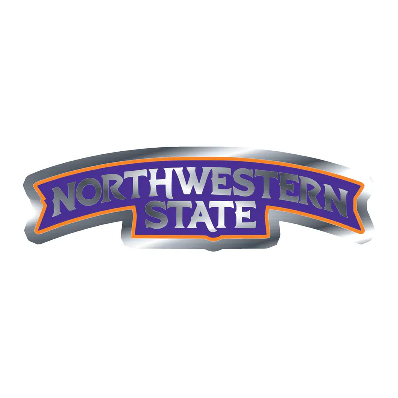 Northwestern State - Name -  Silver Chrome Vinyl Decal - Custom Size