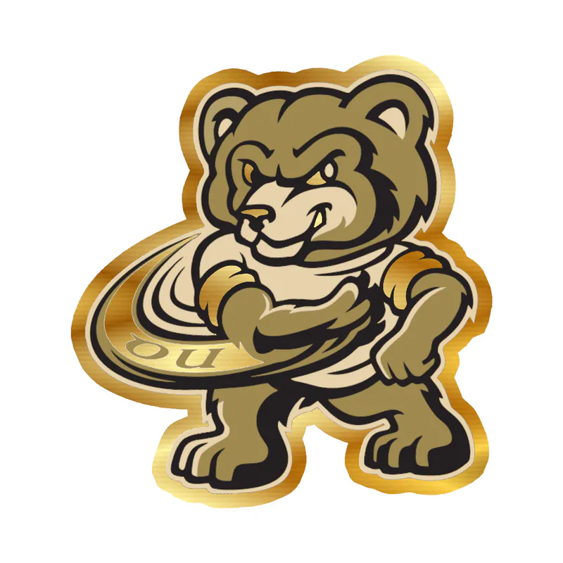 Oakland University - Image 2 - Gold Chrome Vinyl Sticker - Custom Size