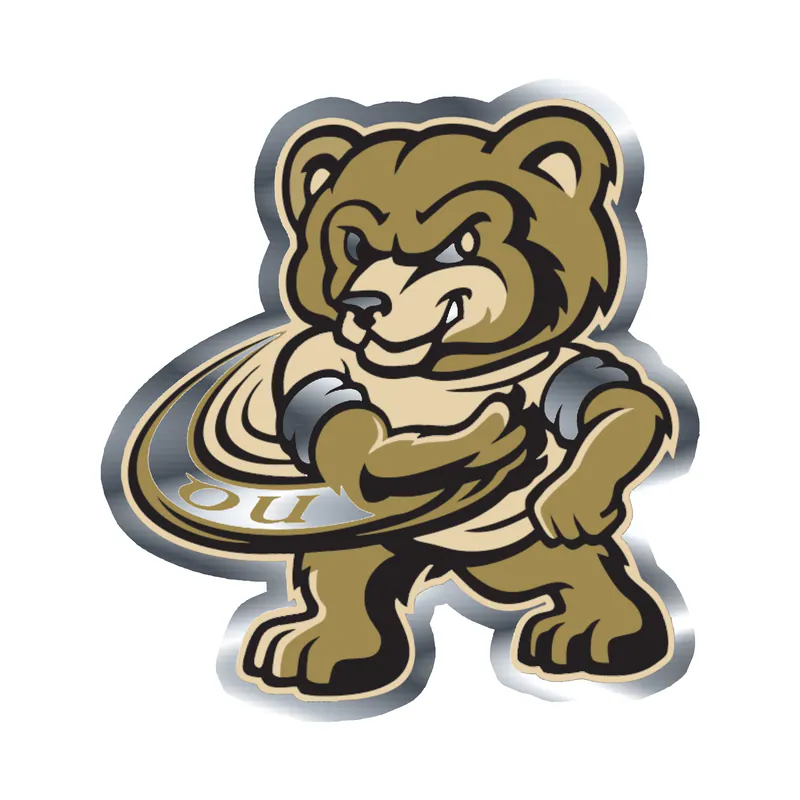Oakland University - Image 2 - Silver Chrome Vinyl Sticker - Custom Size