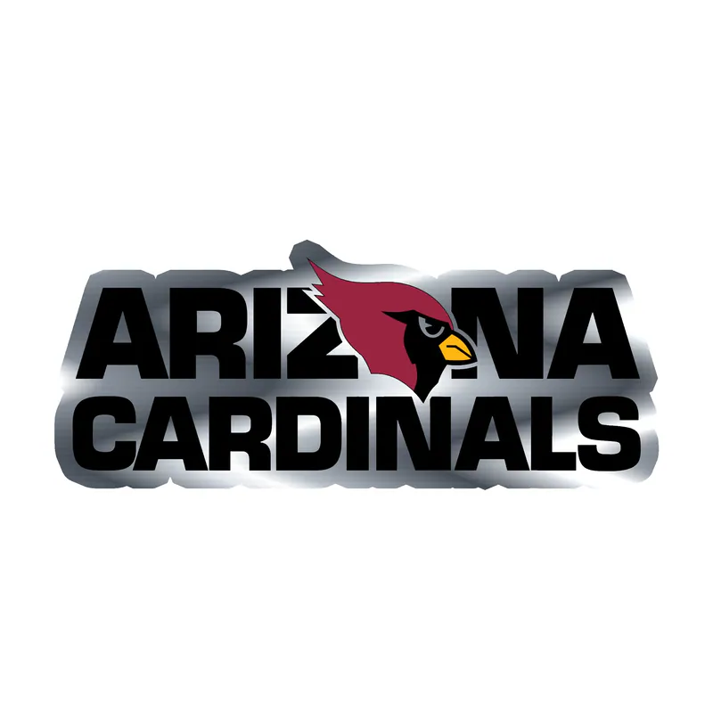 Arizona Cardinals - Middle - Silver Chrome Vinyl Sticker - Custom Size