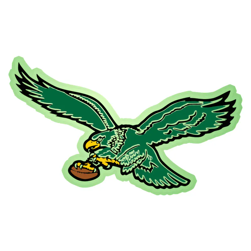 Philadelphia Eagles- Retro - Glow in the Dark Vinyl Sticker - Custom Size