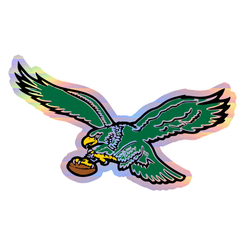Philadelphia Eagles- Retro - Holographic Vinyl Sticker - Custom Size