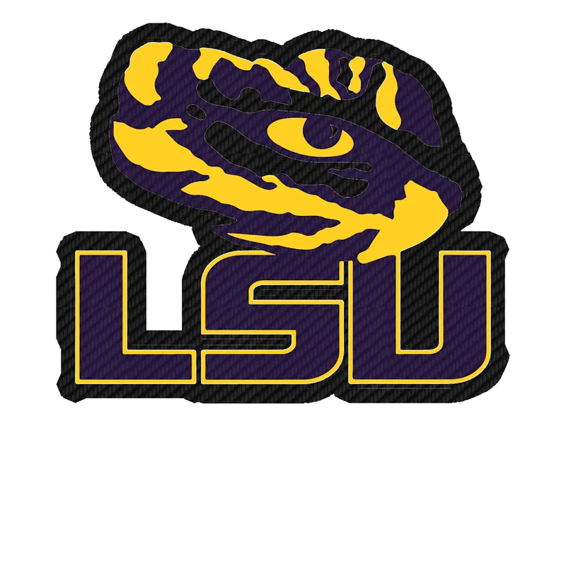 LSU Tigers Carbon Fiber Vinyl Decal - Custom Size