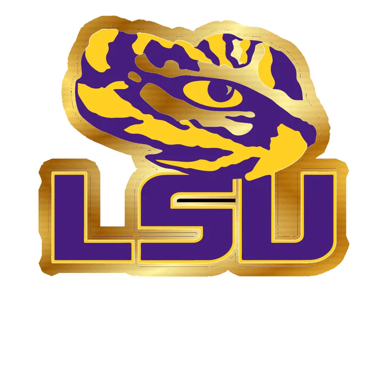 LSU Tigers Gold Chrome Vinyl Decal - Custom Size