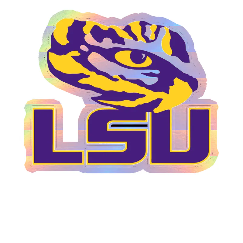 LSU Tigers Holographic Vinyl Decal - Custom Size