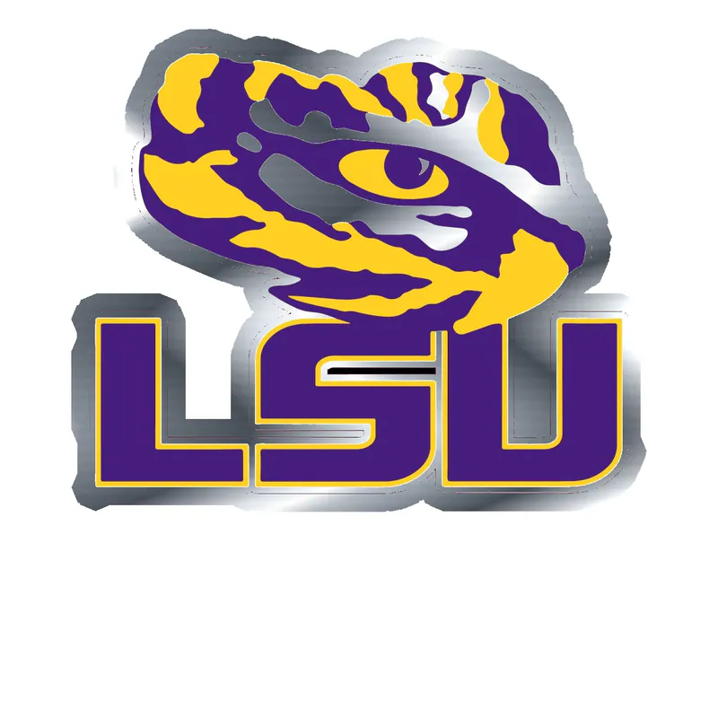 LSU Tigers Silver Chrome Vinyl Decal - Custom Size
