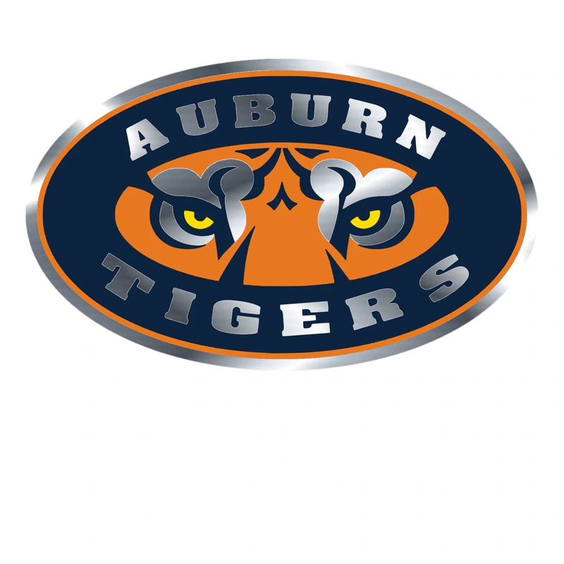 Auburn Tigers - Image 3 - Silver Chrome Vinyl Decal - Custom Size