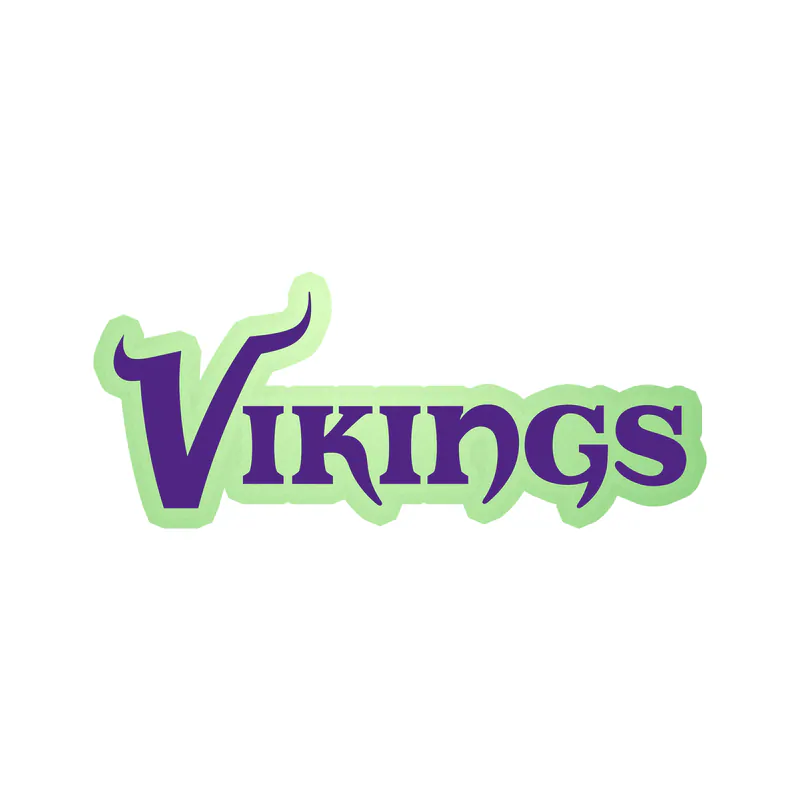 Minnesota Vikings - Purple Lettering - Glow in the Dark Vinyl Sticker - Custom Size