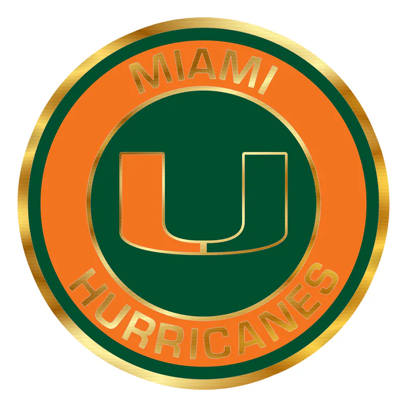 Miami Hurricanes - Image 3 - Gold Chrome Vinyl Decal - Custom Size
