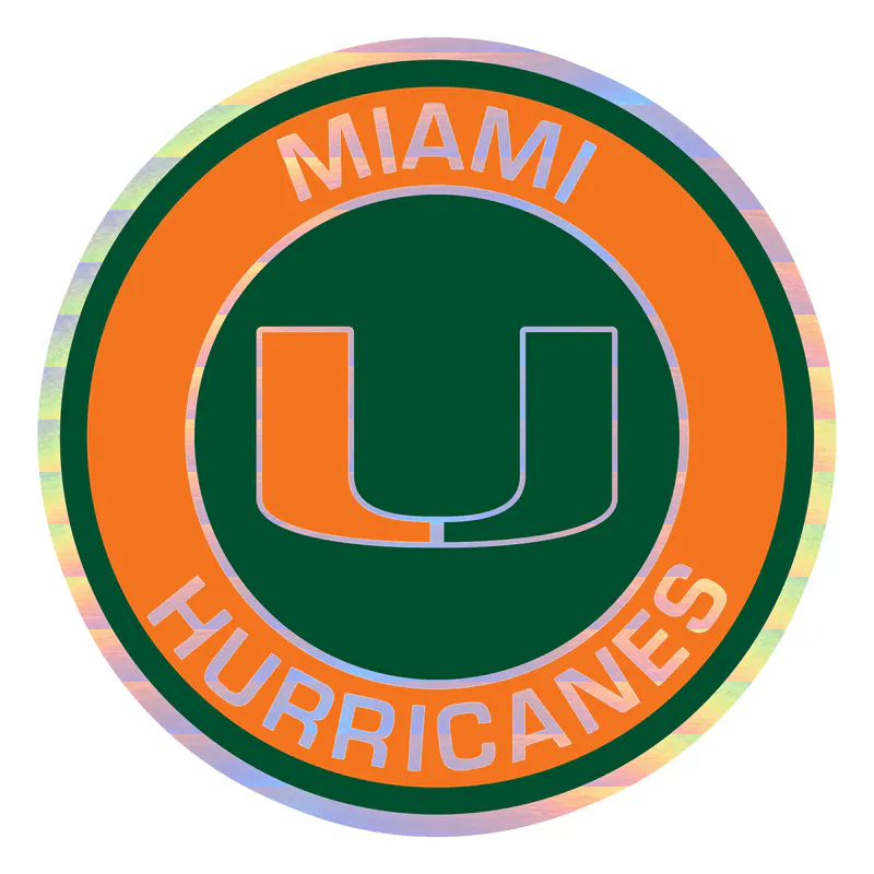 Miami Hurricanes - Image 3 - Holographic Vinyl Decal - Custom Size