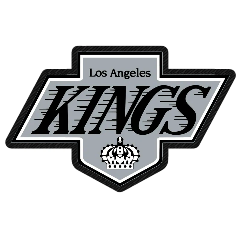 Los Angeles Kings - Gray Background With Kings - Carbon Fiber Vinyl Sticker - Custom Size