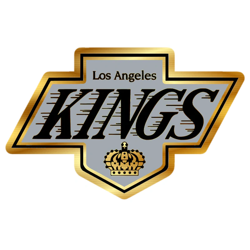 Los Angeles Kings - Gray Background With Kings - Gold Chrome Vinyl Sticker - Custom Size