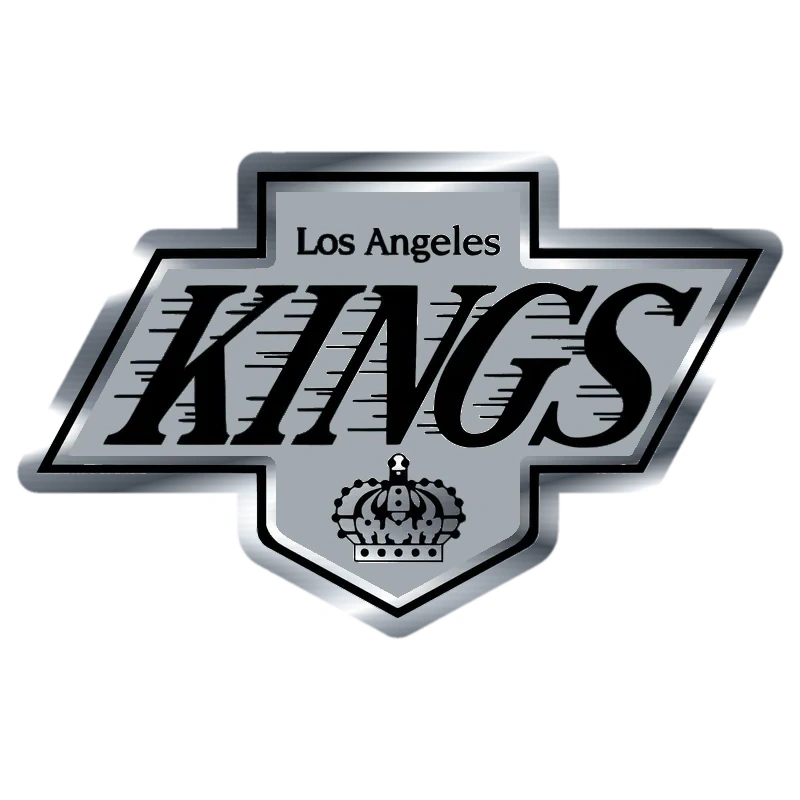 Los Angeles Kings - Gray Background With Kings - Silver Chrome Vinyl Sticker - Custom Size