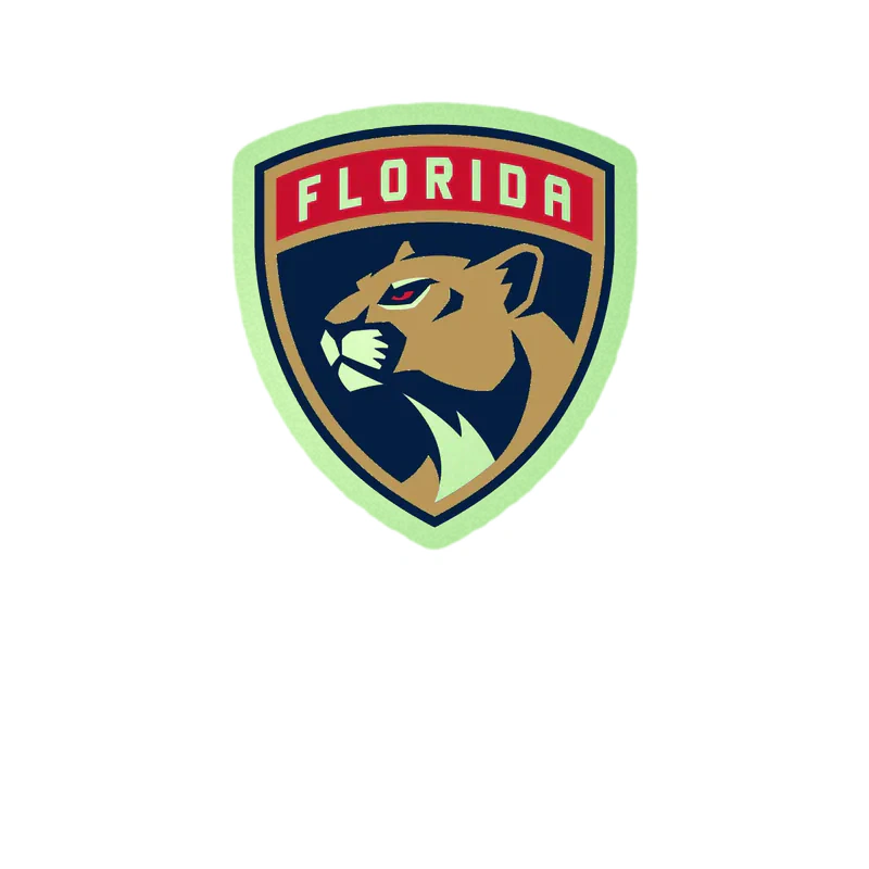 Florida Panthers - Shield With Panther - Glow in the Dark Vinyl Sticker - Custom Size