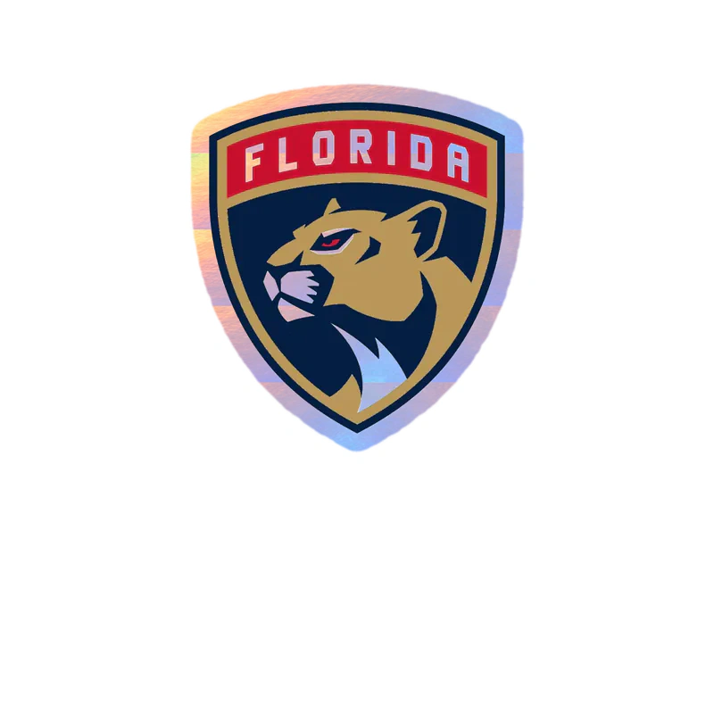 Florida Panthers - Shield With Panther - Holographic Vinyl Sticker - Custom Size