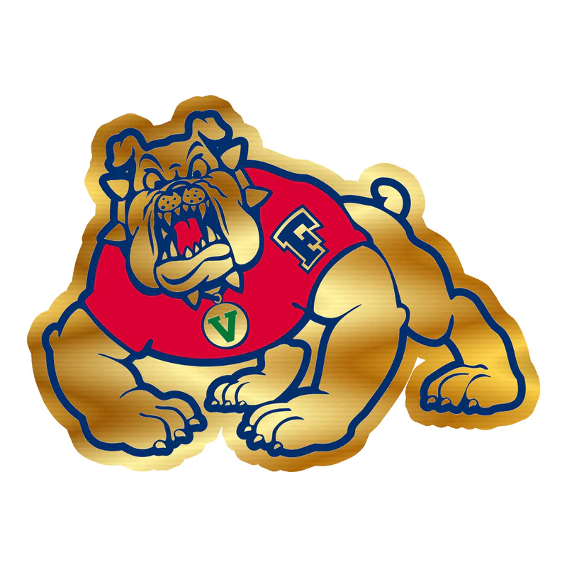 Fresno State Bulldogs - Image 1 - Gold Chrome Vinyl Decal - Custom Size