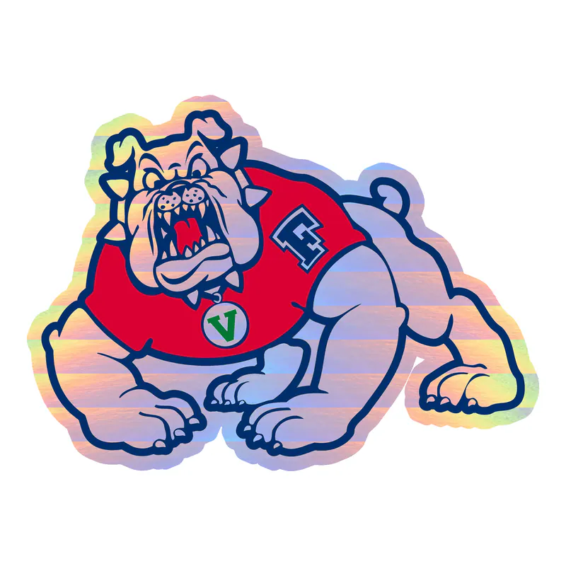 Fresno State Bulldogs - Image 1 - Holographic Vinyl Decal - Custom Size