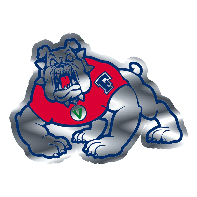 Fresno State Bulldogs - Image 1 - Silver Chrome Vinyl Decal - Custom Size