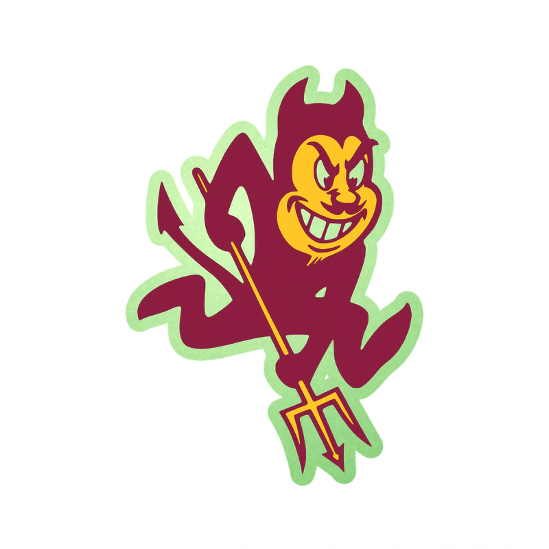 Arizona State Sun Devils - Image 1 - Glow in the Dark Vinyl Decal - Custom Size