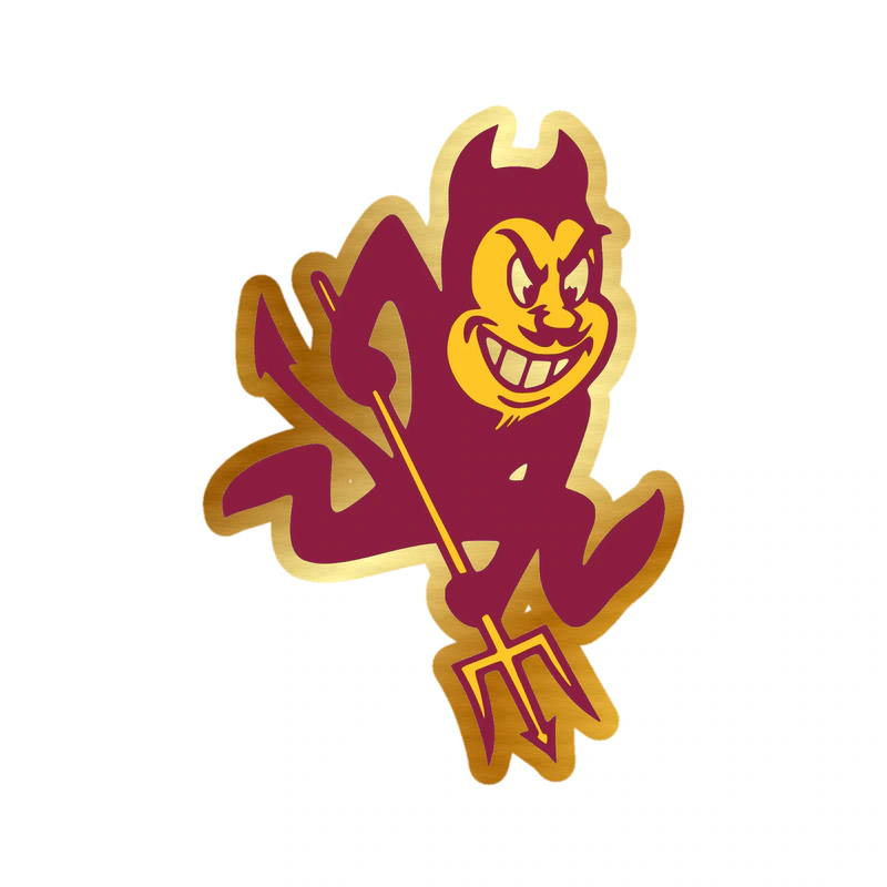 Arizona State Sun Devils - Image 1 - Gold Chrome Vinyl Decal - Custom Size