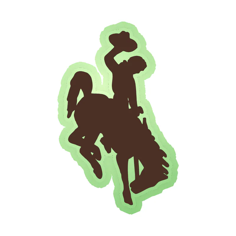 University of Wyoming - Image 1 - Glow in the Dark Vinyl Decal - Custom Size
