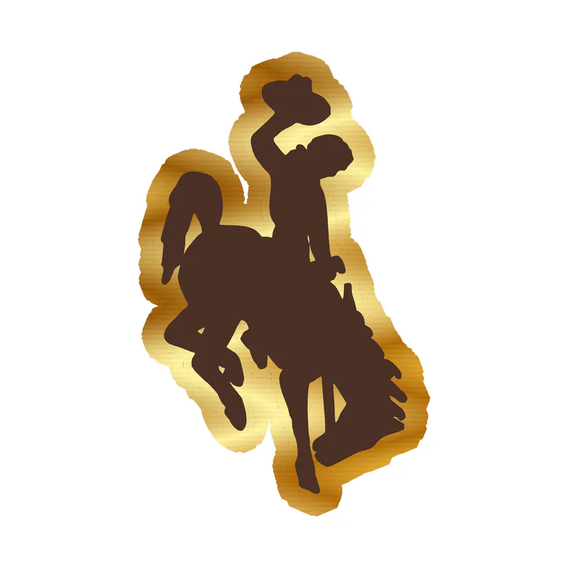 University of Wyoming - Image 1 - Gold Chrome Vinyl Decal - Custom Size