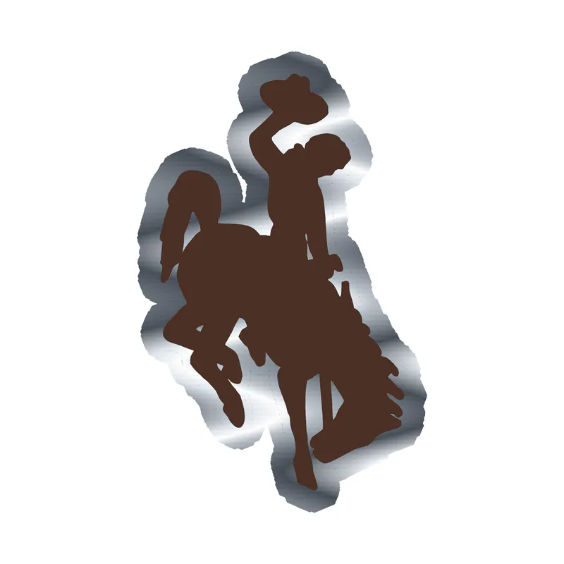 University of Wyoming - Image 1 - Silver Chrome Vinyl Decal - Custom Size