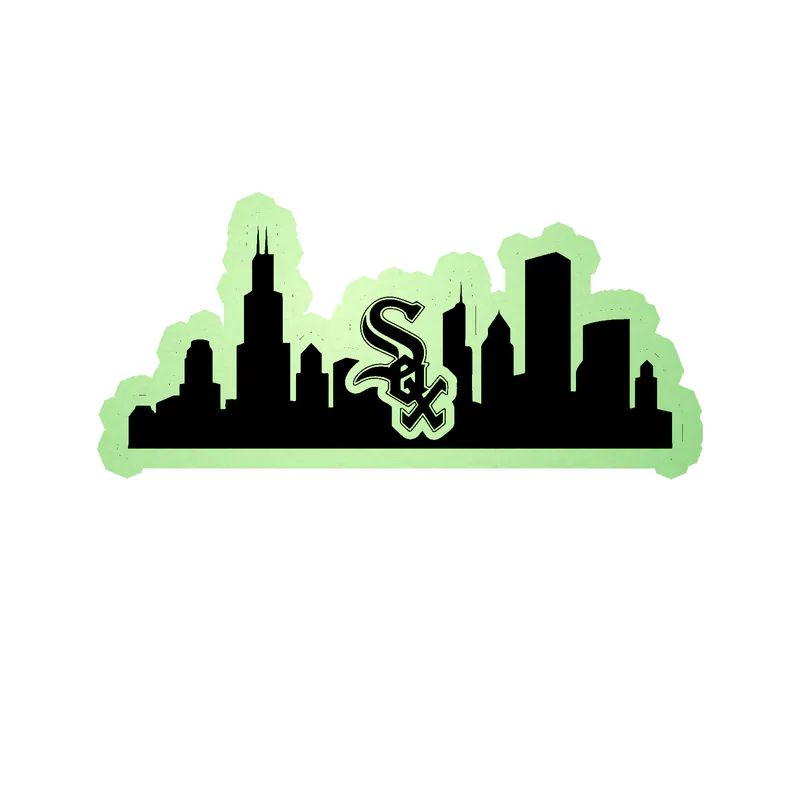 Chicago White Sox - City - Glow in the Dark Vinyl Sticker - Custom Size