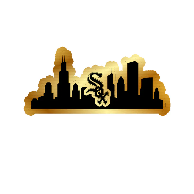 Chicago White Sox - City - Gold Chrome Vinyl Sticker - Custom Size