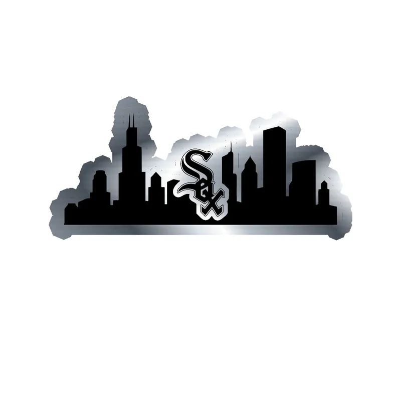 Chicago White Sox - City - Silver Chrome Vinyl Sticker - Custom Size