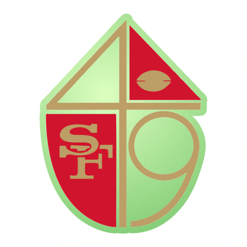 San Francisco 49ers - Throwback Logo - Glow in the Dark Vinyl Sticker - Custom Size