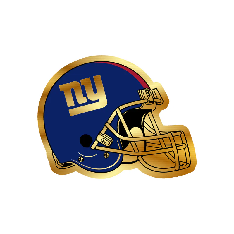 New York Giants - Helmet - Gold Chrome Vinyl Sticker - Custom Size