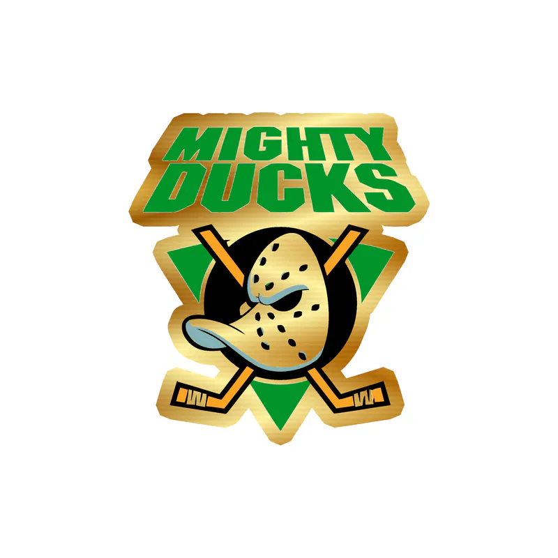 Anaheim Ducks - Mighty Ducks - Gold Chrome Vinyl Sticker - Custom Size