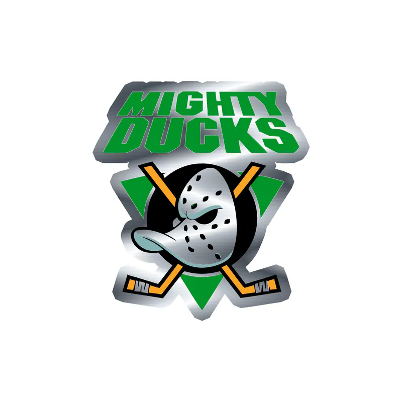 Anaheim Ducks - Mighty Ducks - Silver Chrome Vinyl Sticker - Custom Size