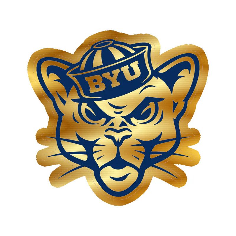 Brigham Young University - Image 2 - Gold Chrome Vinyl Decal - Custom Size