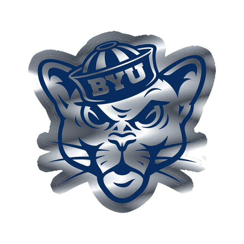 Brigham Young University - Image 2 - Silver Chrome Vinyl Decal - Custom Size