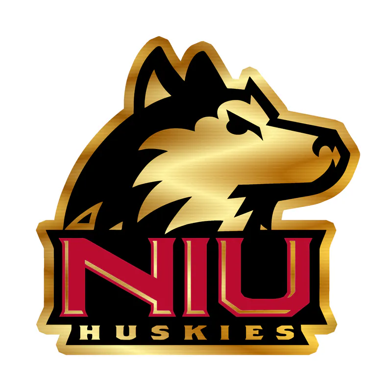 Northern Illinois Huskies Gold Chrome Vinyl Sticker - Custom Size