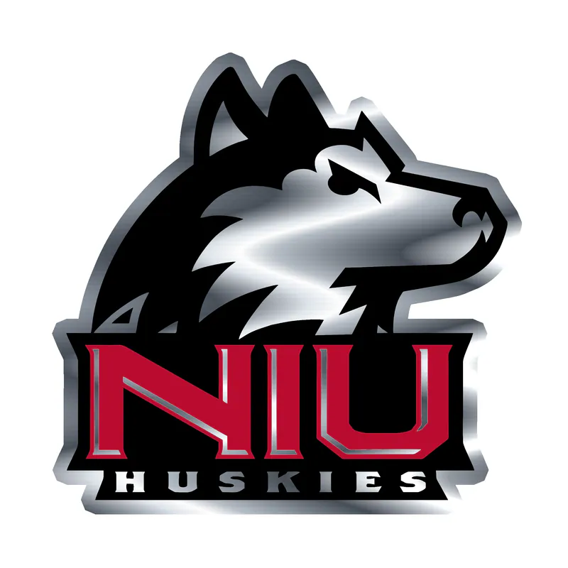 Northern Illinois Huskies Silver Chrome Vinyl Sticker - Custom Size
