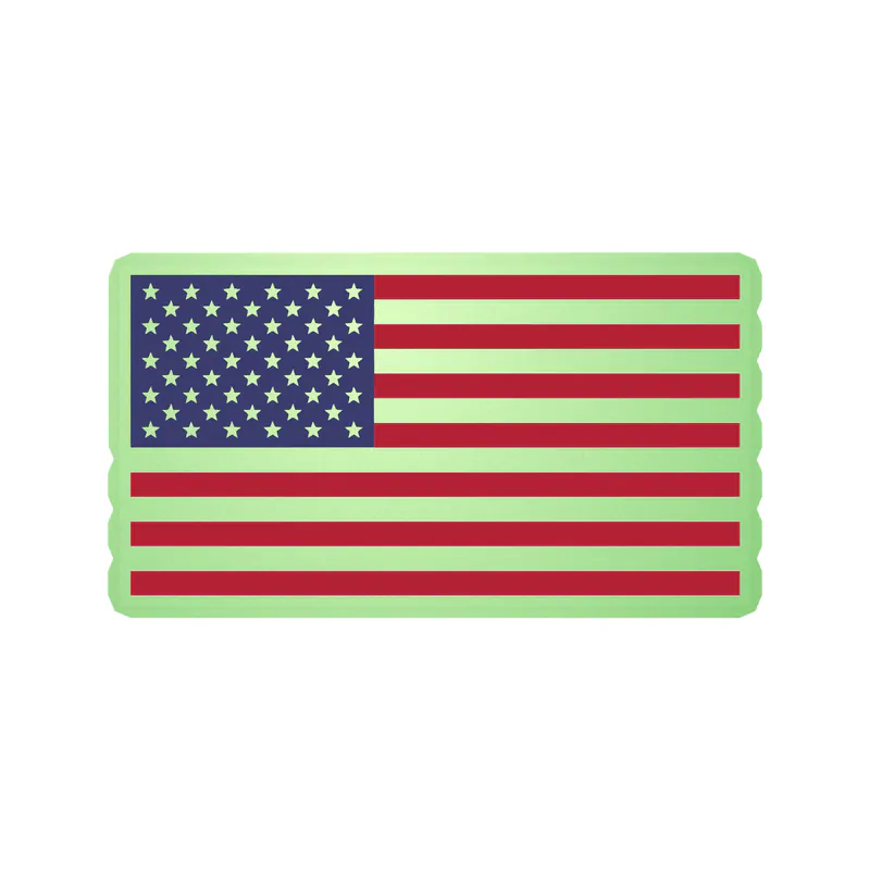 American Flag Glow in the Dark Vinyl Decal - custom size