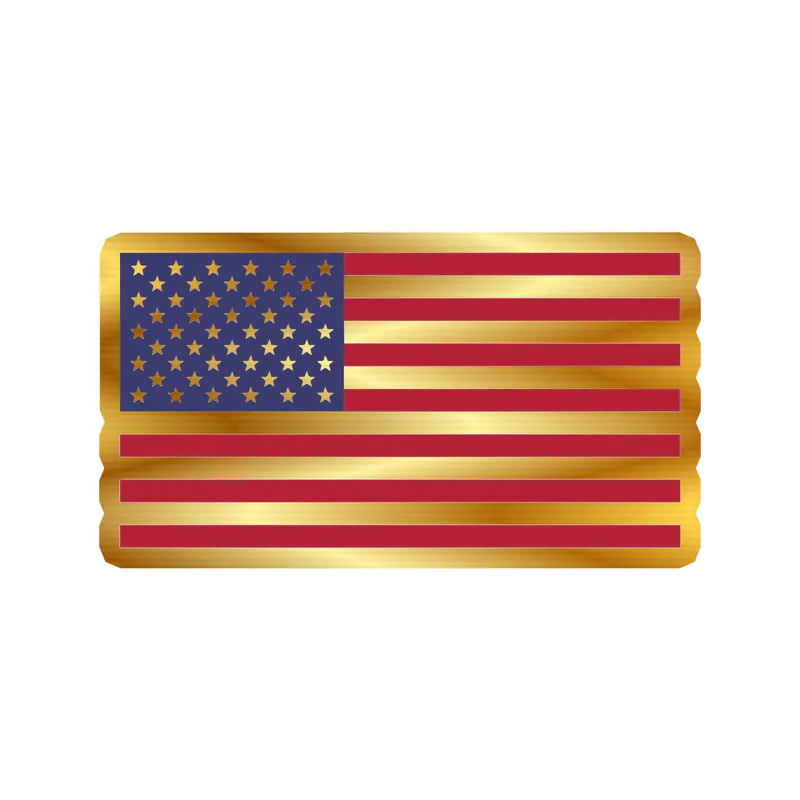 American Flag Gold Chrome Vinyl Decal - custom size