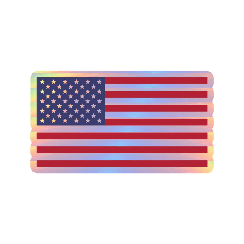 American Flag Holographic Vinyl Decal - custom size