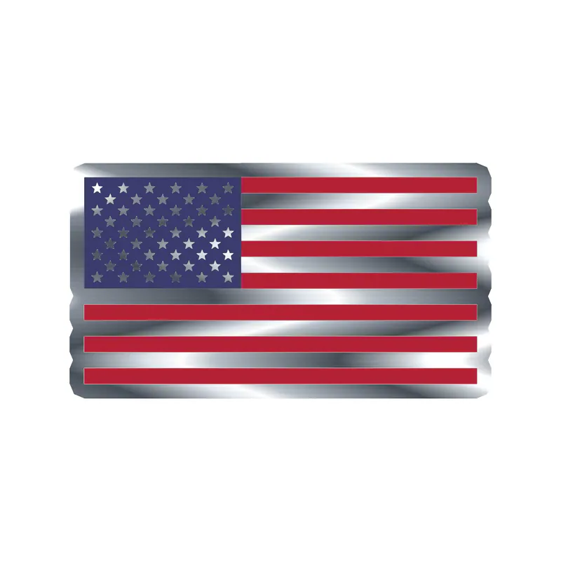 American Flag Silver Chrome Vinyl Decal - custom size