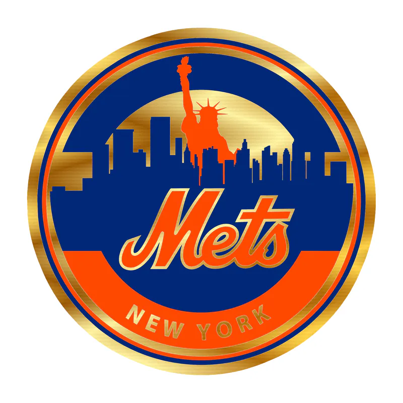 New York Mets - Gold Chrome Vinyl Sticker - Custom Size